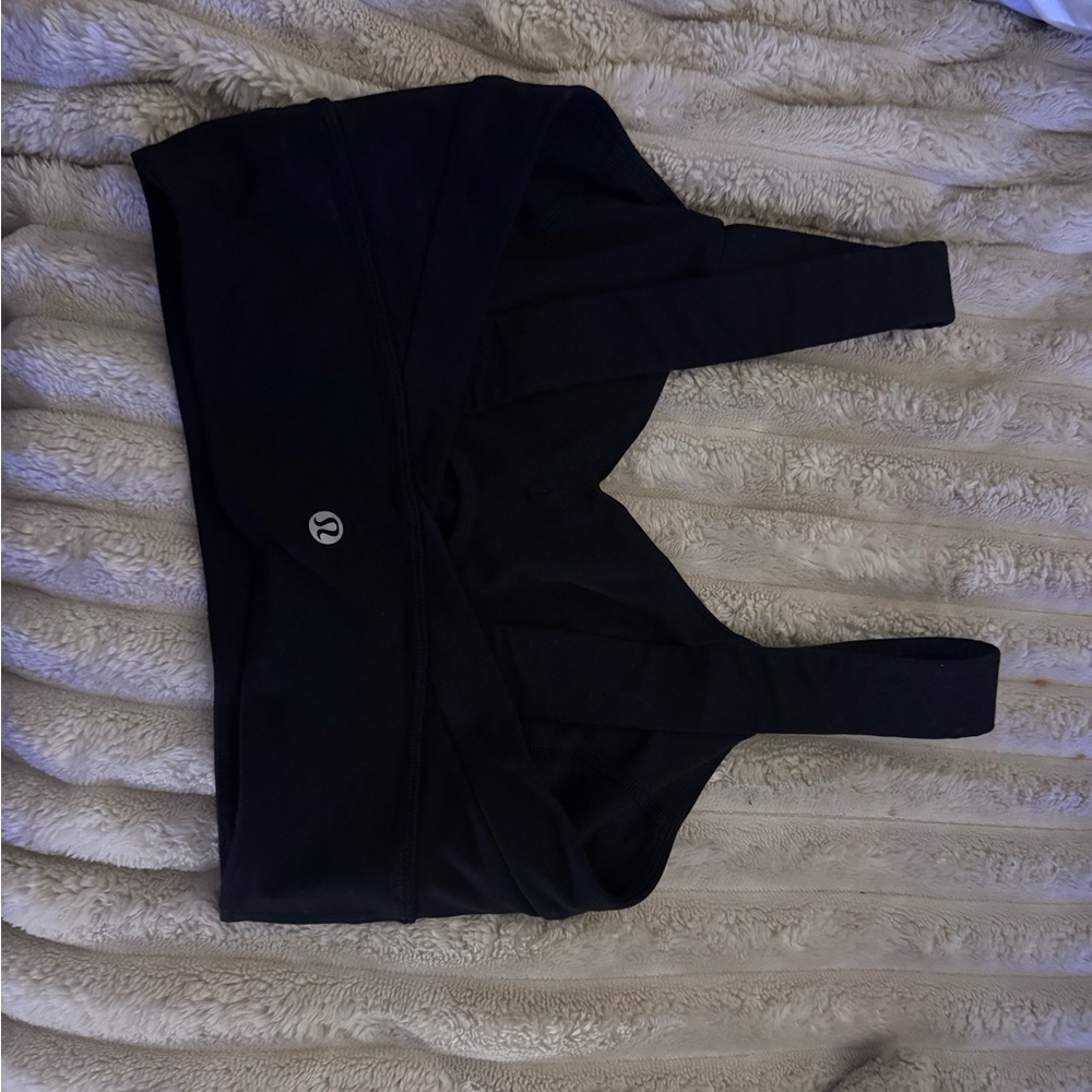 Lululemon Wild Twist Bra Black Size 6 Longline Twist Front - Picture 5 of 5